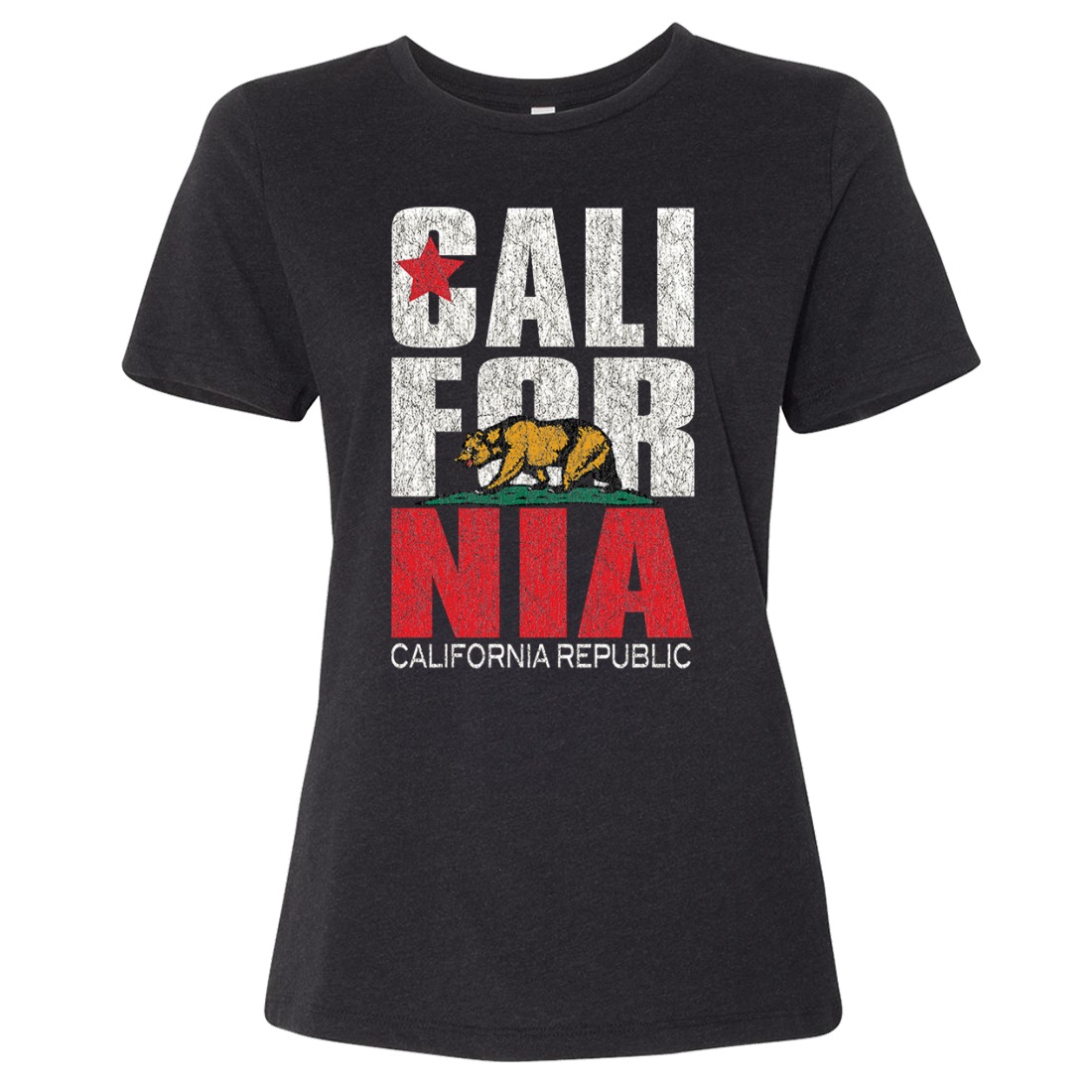 California Republic Vintage Retro Women's Relaxed Jersey Tee