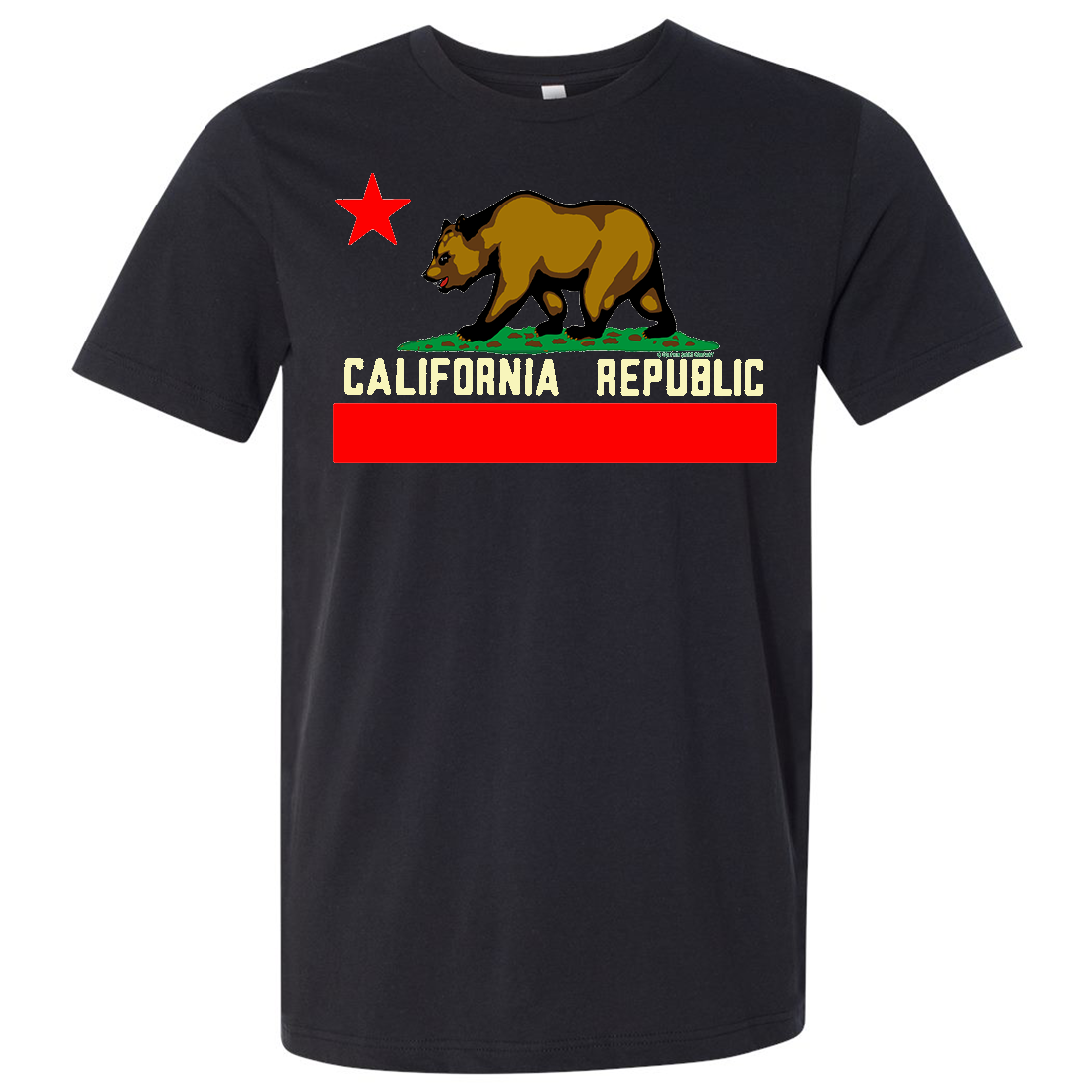 California State Flag Borderless Asst Colors Mens Lightweight Fitted T-Shirt/tee
