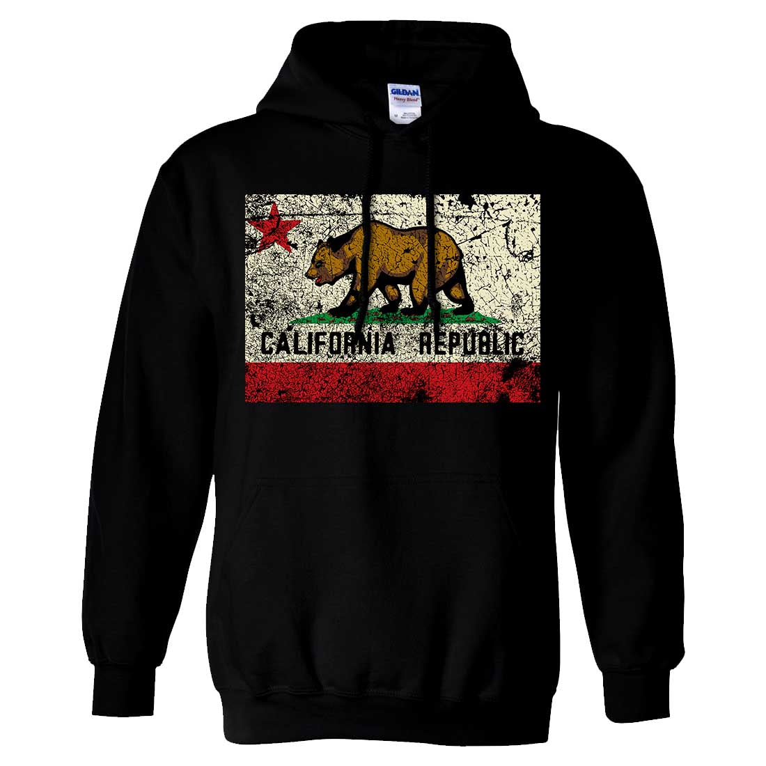 California State Flag Distressed Vintage Asst Colors Hoodie