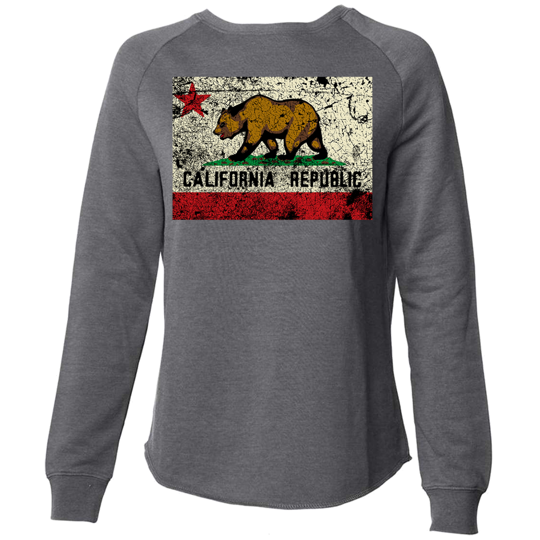 California State Flag Distressed Super Soft Crewneck Sweater