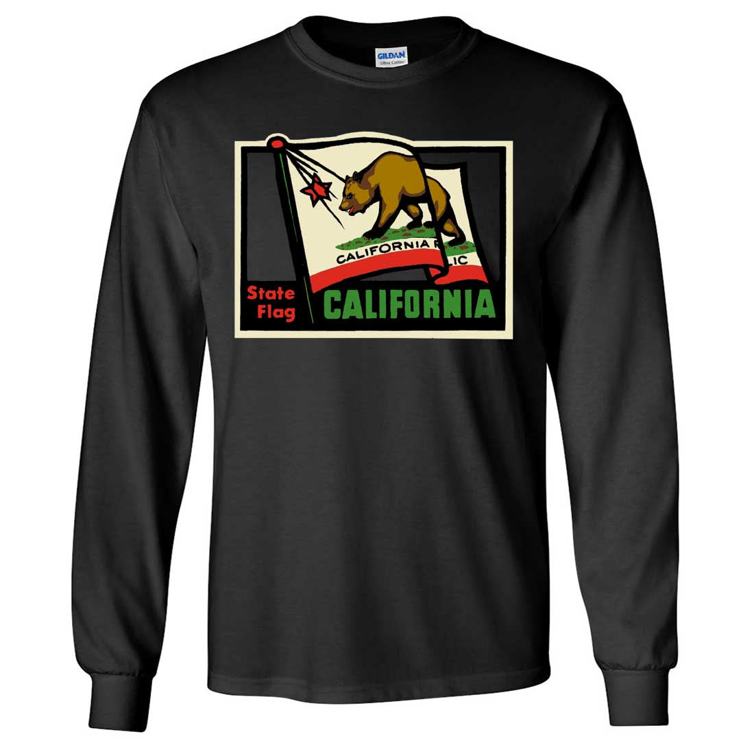 California Vintage State Flag Long Sleeve Shirt
