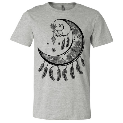 Crescent Moon Dreamcatcher Black Asst Colors Mens Lightweight Fitted T-Shirt/tee