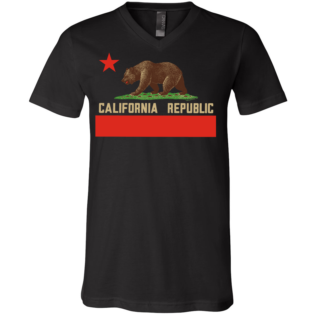 Don Pimentel California Republic Bear Flag Asst Colors V-Neck