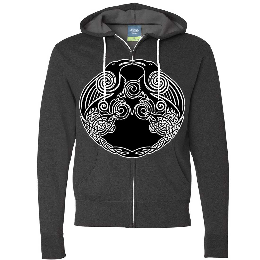 Dual Raven Two Tone Zip-Up Hoodie - California Republic Clothes