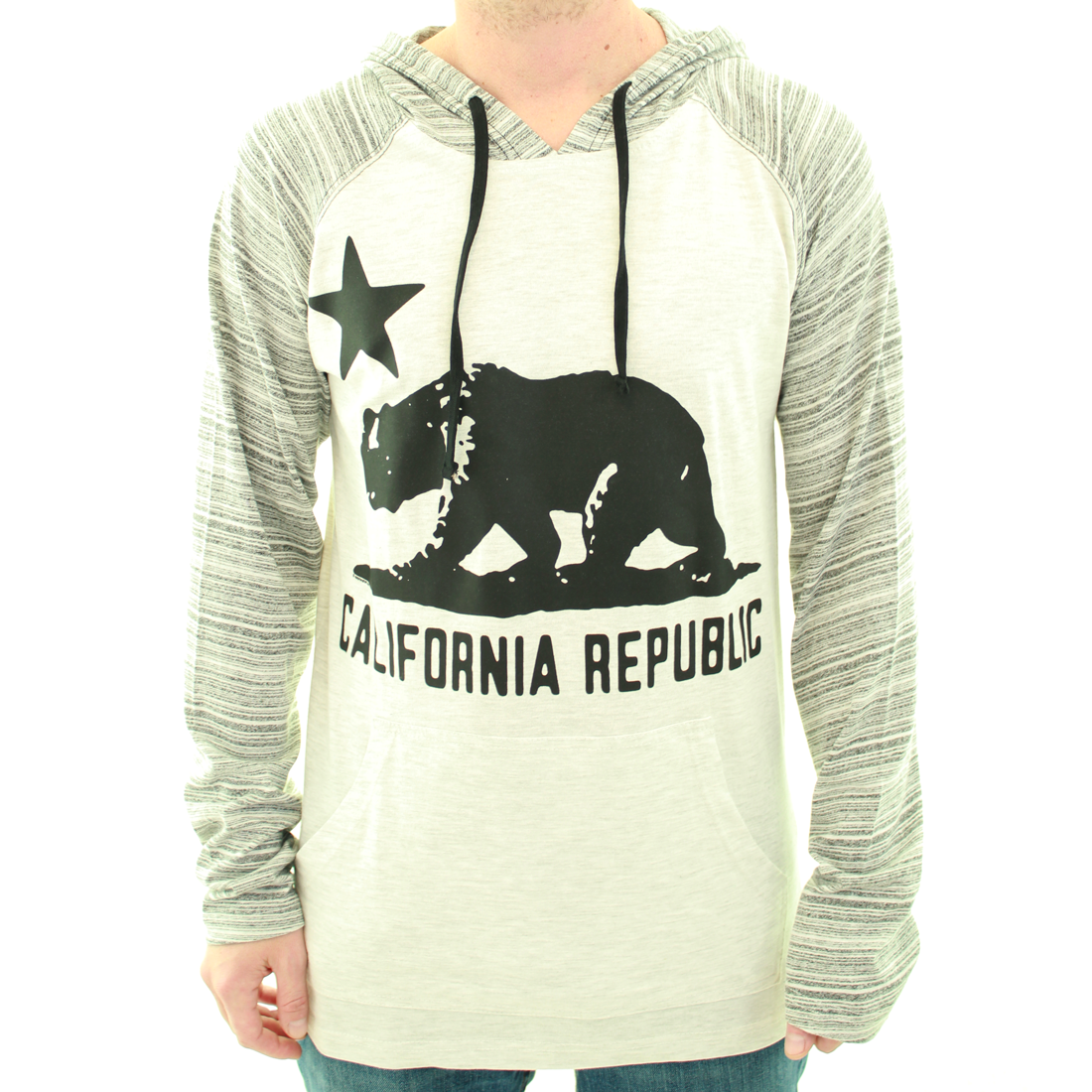 California Republic Burnside Oversized Silhouette Hooded Long Sleeve Shirt