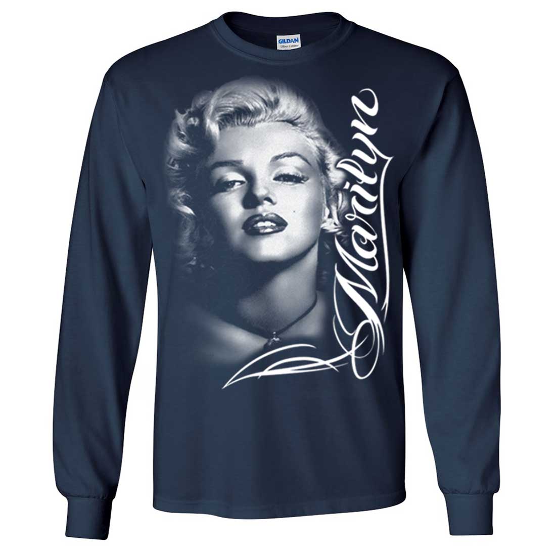 Marilyn Monroe Portrait Signature Long Sleeve Shirt - California