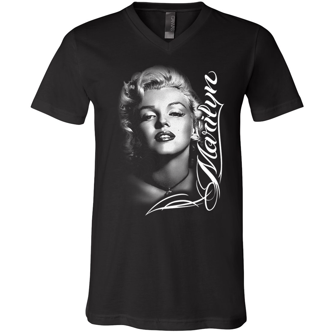 Marilyn Monroe Portrait Signature Asst Colors V-Neck