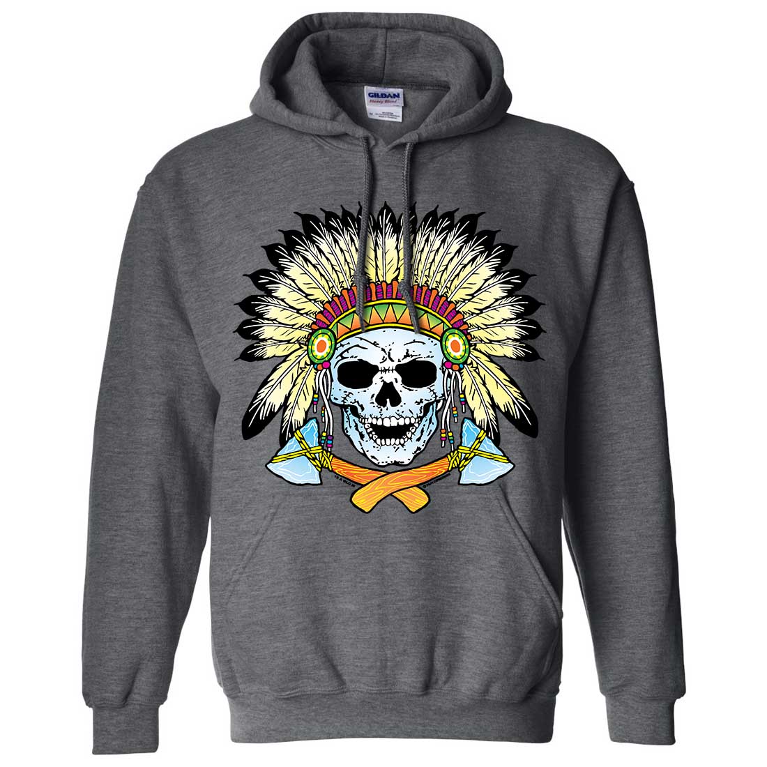 Native American Indian Skeleton Tomahawk Chief Sweatshirt Hoodie