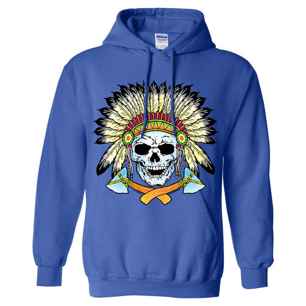 Native American Indian Skeleton Tomahawk Chief Sweatshirt Hoodie California Republic Clothes