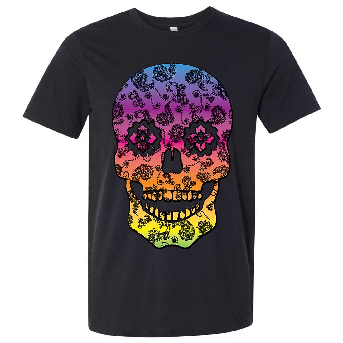 [HYDROGEN] M's Neon Skull Graphic S/S T-Shirt Tシャツ R4934 Neon Skull Womens T-shirt UV Blacklight Neon Psy Festival