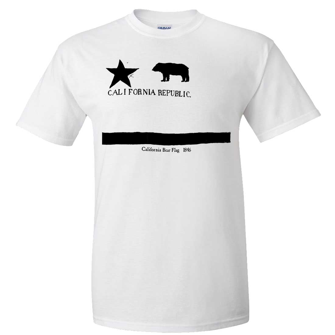 Old California Bear Flag 1846 Black Print Asst Colors T-shirt/tee