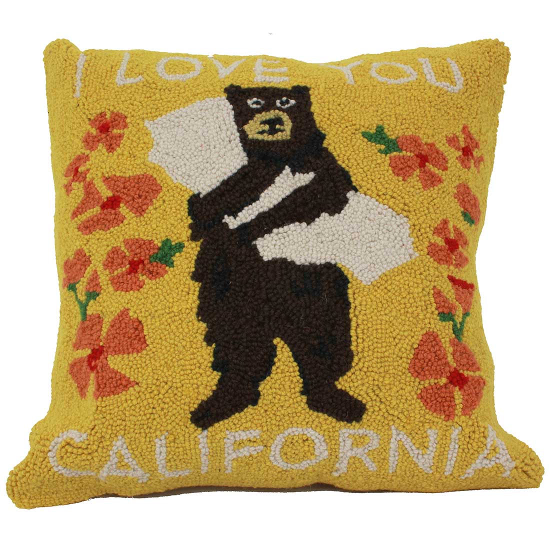 I Love You California Bear Throw Pillow