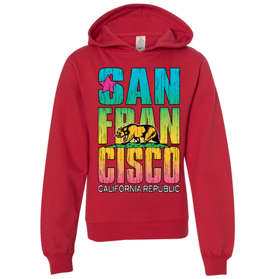 San Francisco California Neon Rainbow Premium Youth Sweatshirt