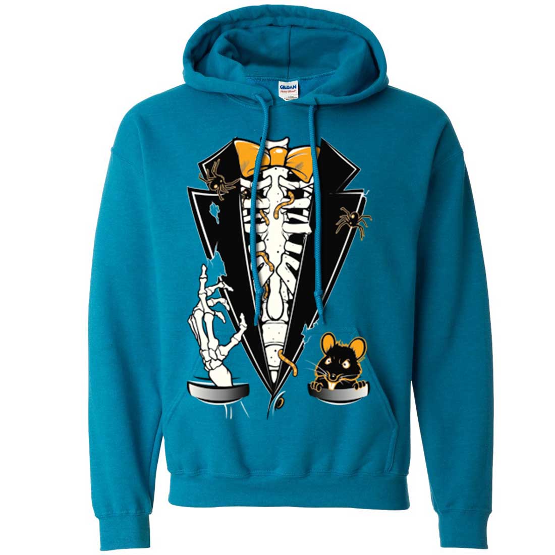 【Raucohouse】Grave stretch rib hoodie Skeleton Ribcage Tuxedo Zip-Up Hoodie - California Republic