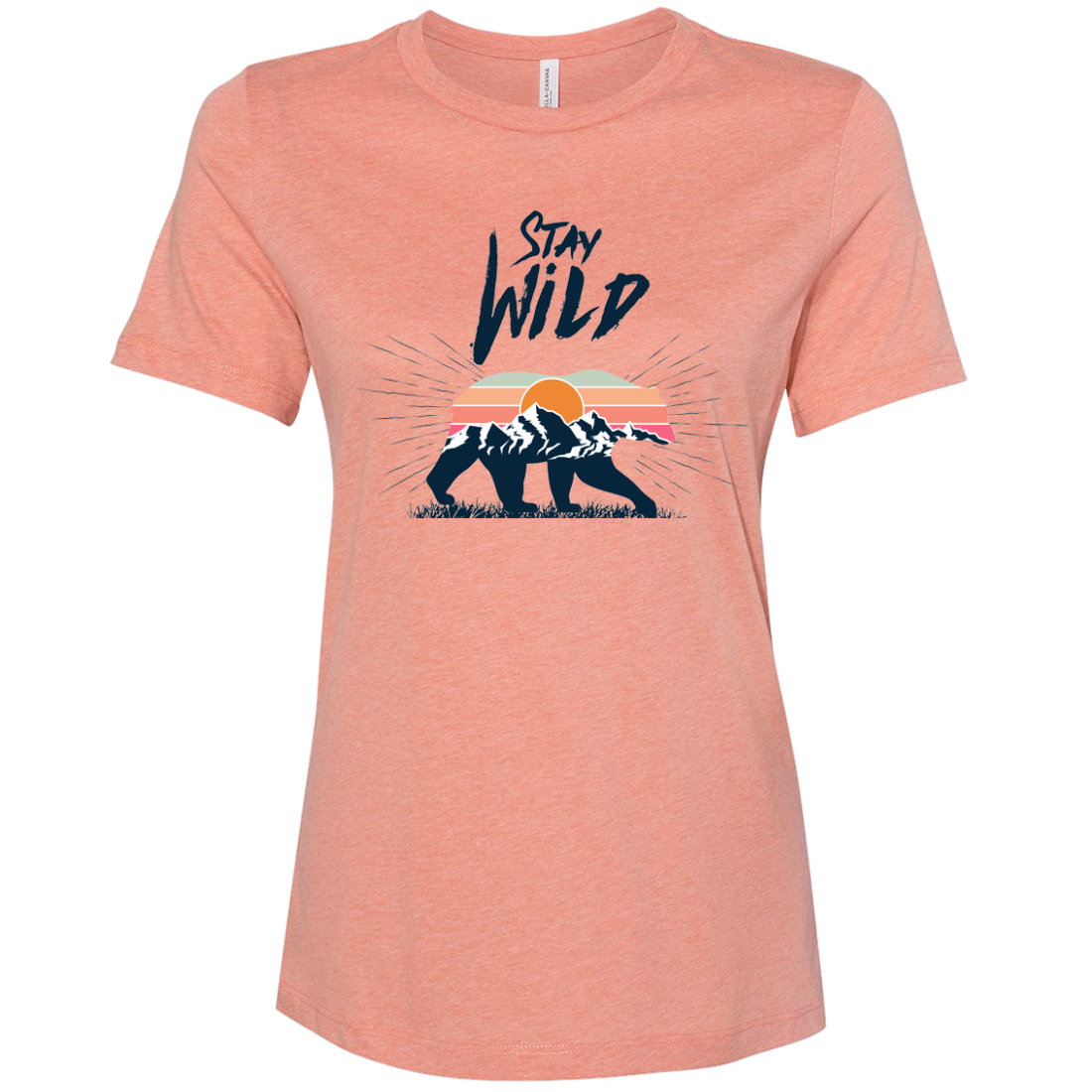 Stay Wild Sunset Bear Women's Relaxed Jersey Tee - California