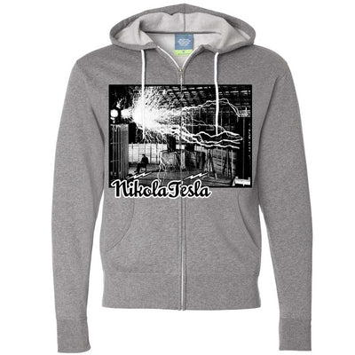 Tesla Coil Two Tone Zip Up Hoodie California Republic Clothes