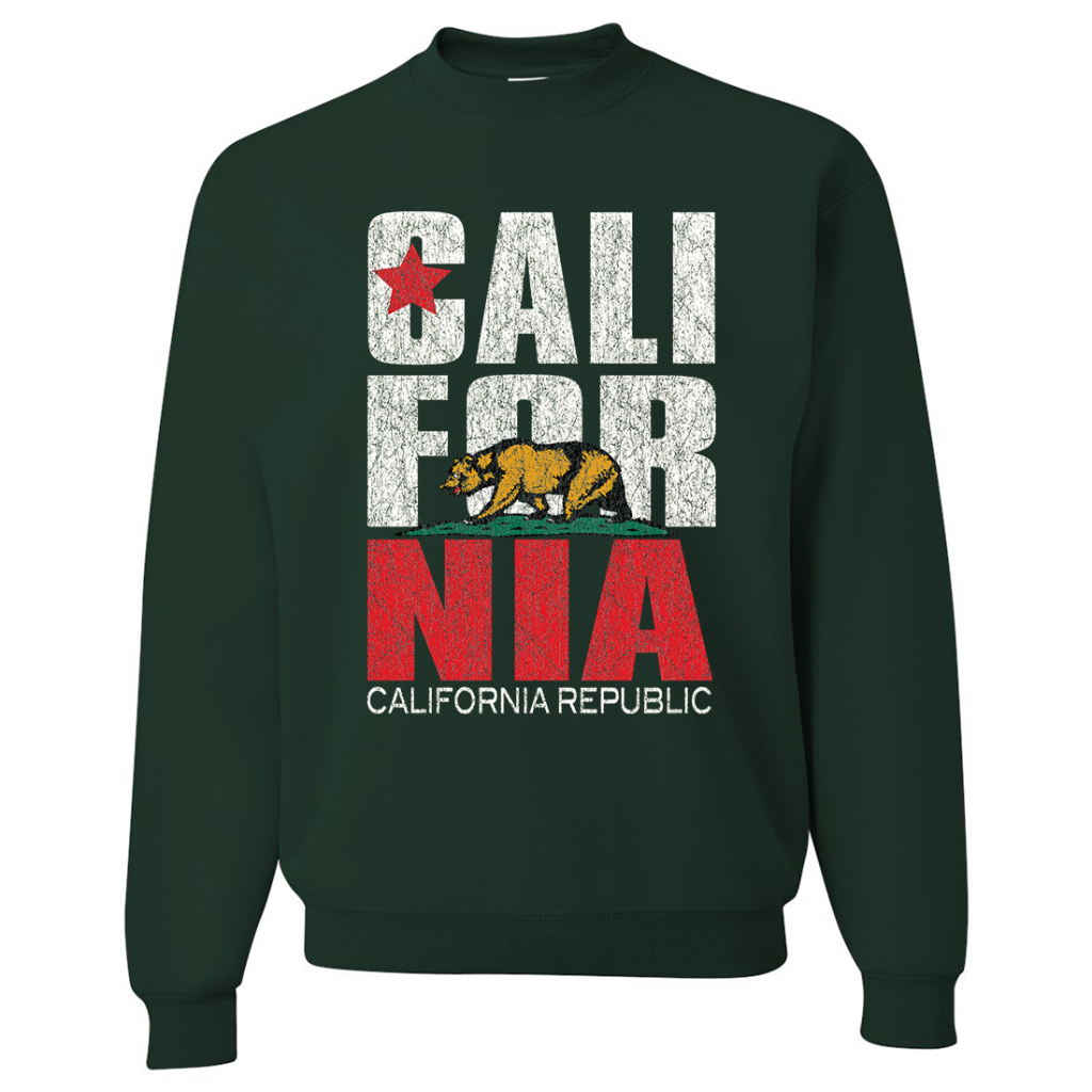 California Vintage Retro Bold Asst Colors Crewneck Sweater