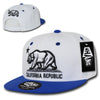 California Republic Cali State Bear Flag Snapback Hat White Royal Blue by Whang