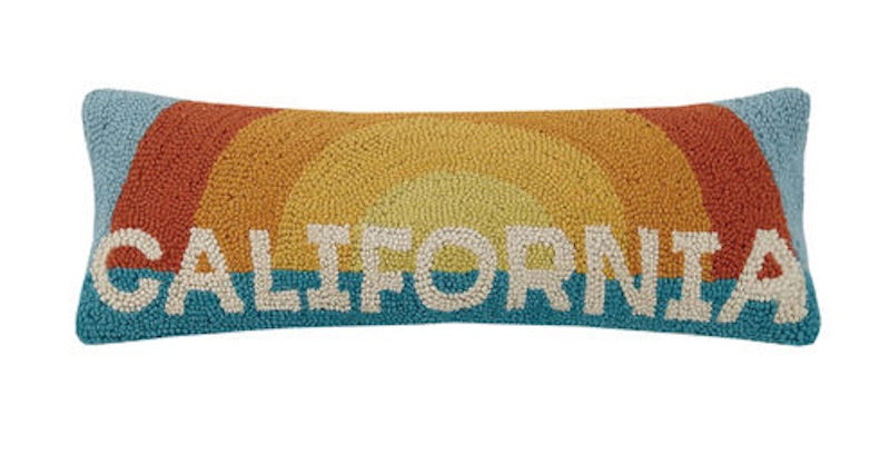 California Rainbow Sun Throw Pillow
