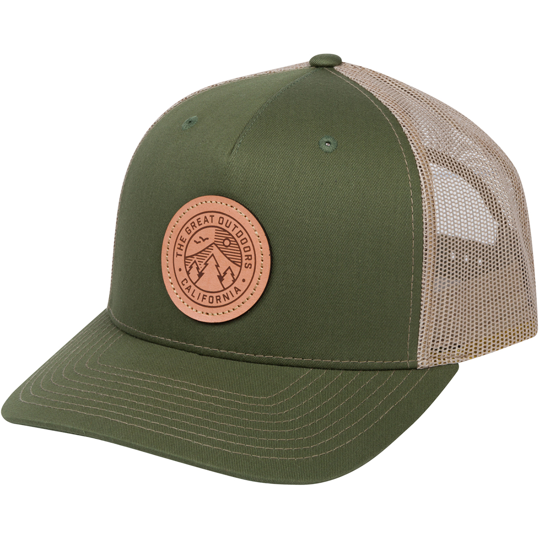 California Great Outdoors Snapback Trucker Hat With Leather Patch