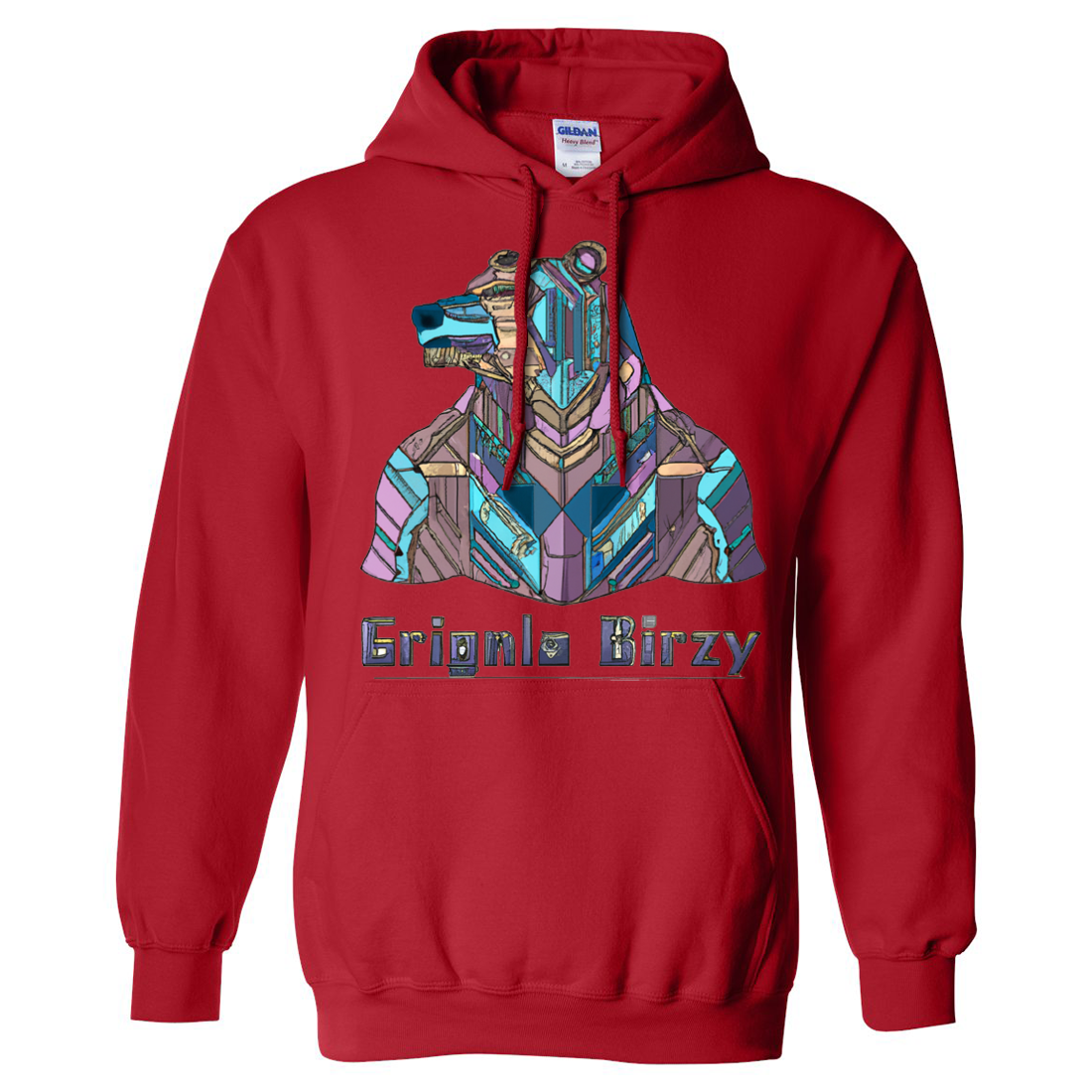 Stained Glass Cyborg Grizzly Bear Sweatshirt Hoodie California