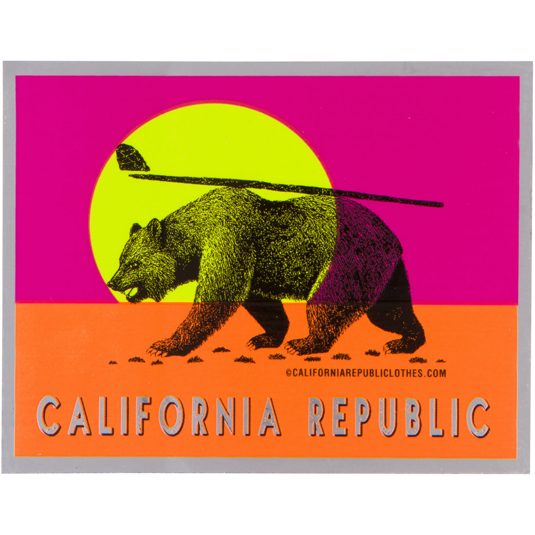 California Republic Summer Surf Bear Sticker Decal