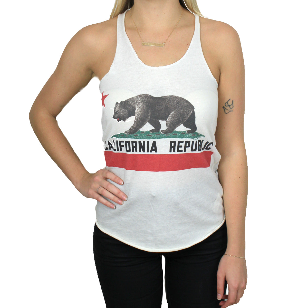 California Republic Vintage California Flag Loose Fit Tank Top