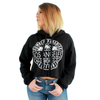 Los Angeles Circle Print Cropped Hoodie Black