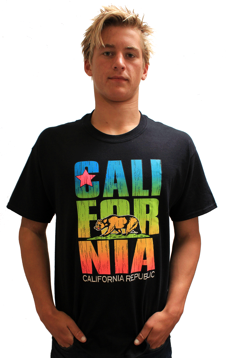 California Flag Neon Retro Block T-shirt/tee