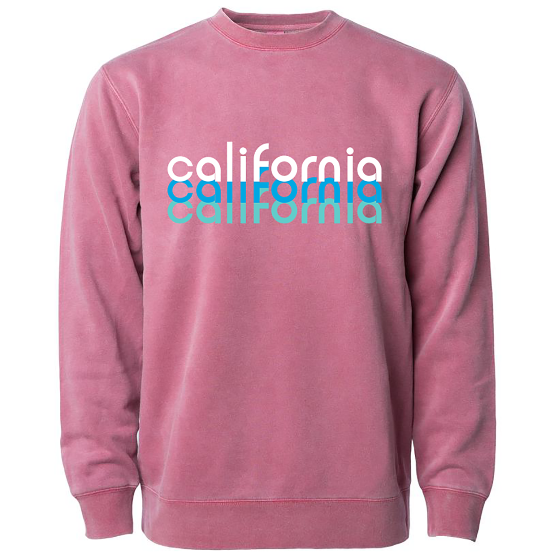 California Ocean Tones Pigment Dyed Crewneck Maroon