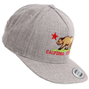California Republic Embroidered Snapback Flat Brim Baseball Hat - Heather Grey