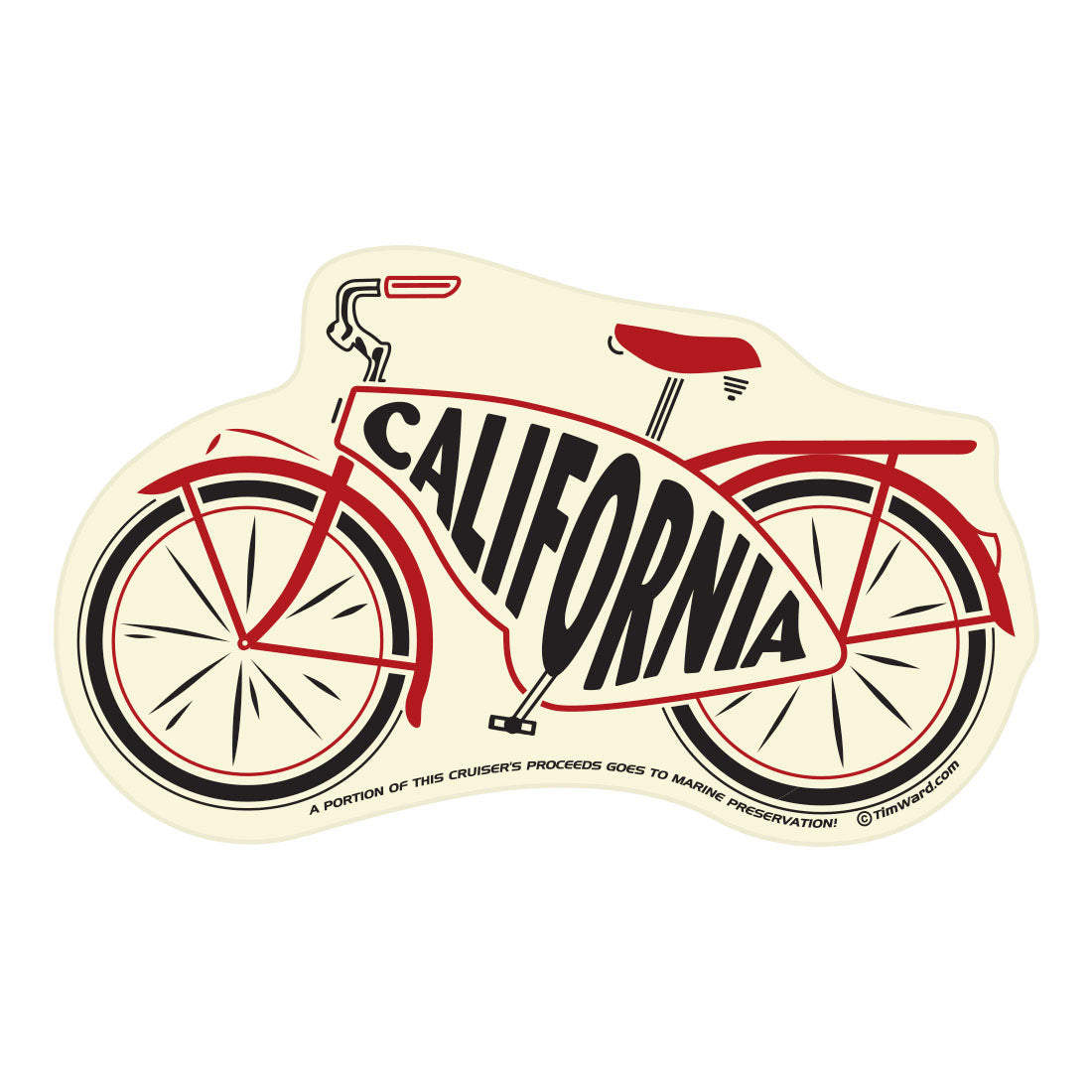 California Cruiser Bike Sticker