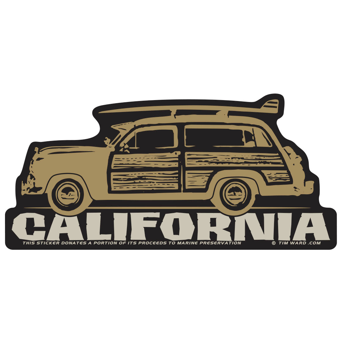 California Surf Woody Sticker