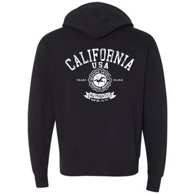 California Vintage Genuine Article Premium Unisex French Terry Full-Zip Sweatshirt - Black