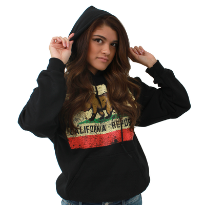 California State Flag Distressed Vintage Asst Colors Hoodie